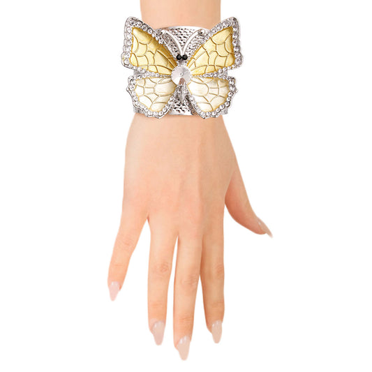 Rigid Metal Yellow Butterfly Cuff