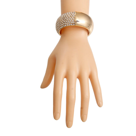 Gold Hinge Rhinestone Bangle