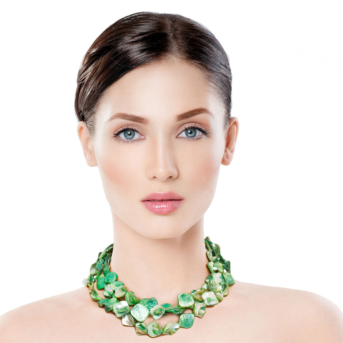 Green Natural Stone Bead Necklace