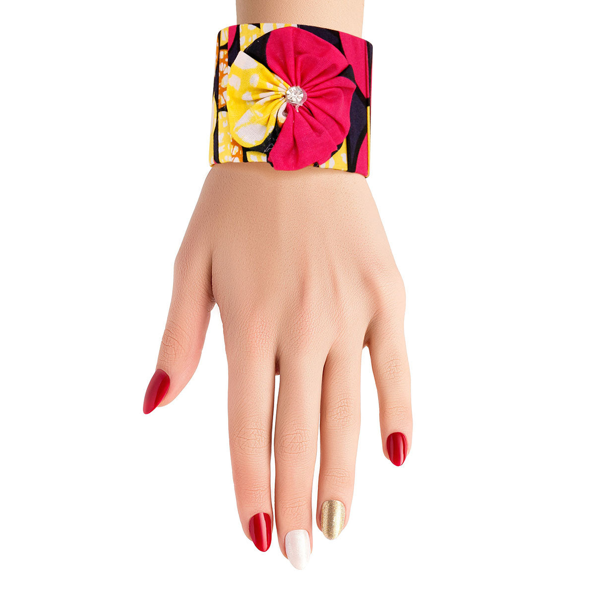 Fuchsia Afrocentric Fabric Cuff