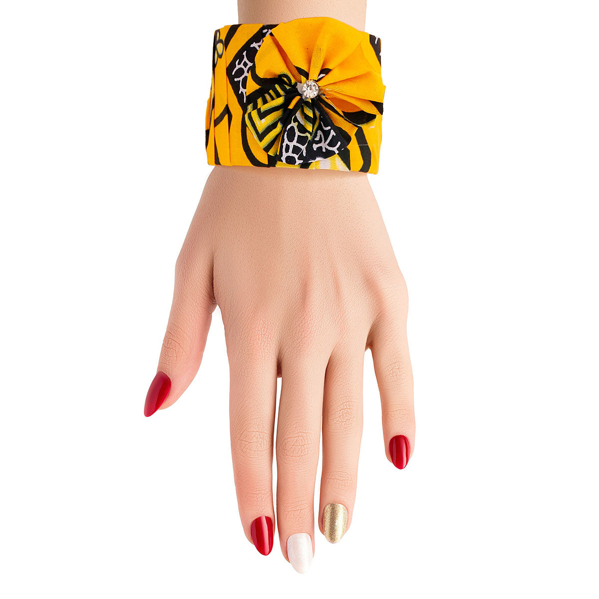 Yellow Afrocentric Fabric Cuff