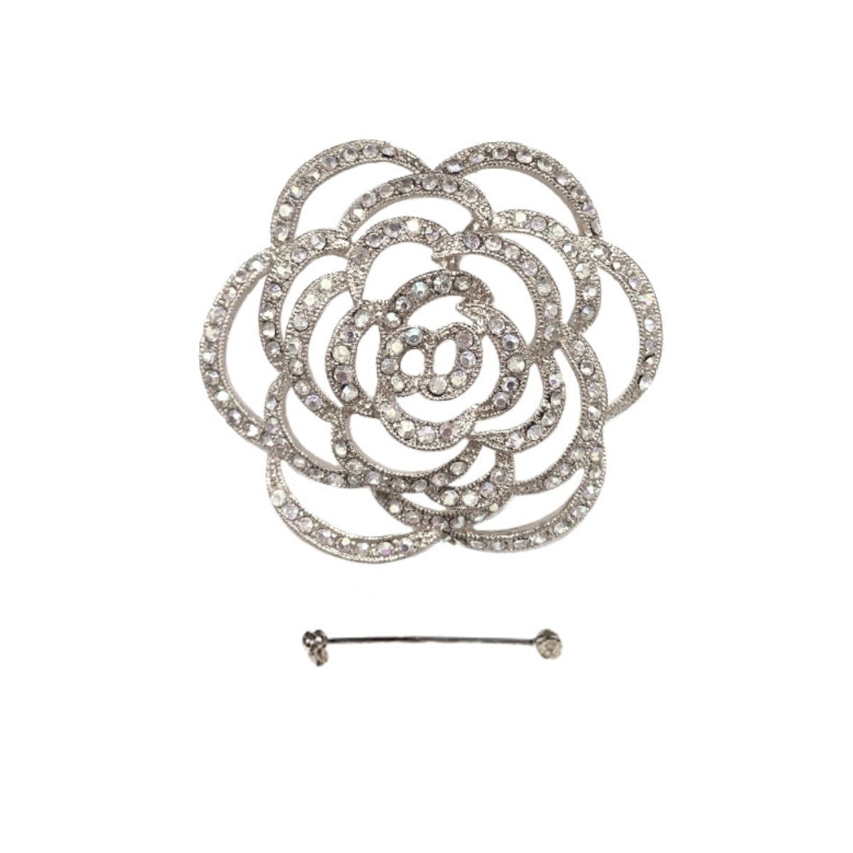 Silver Rose Brooch