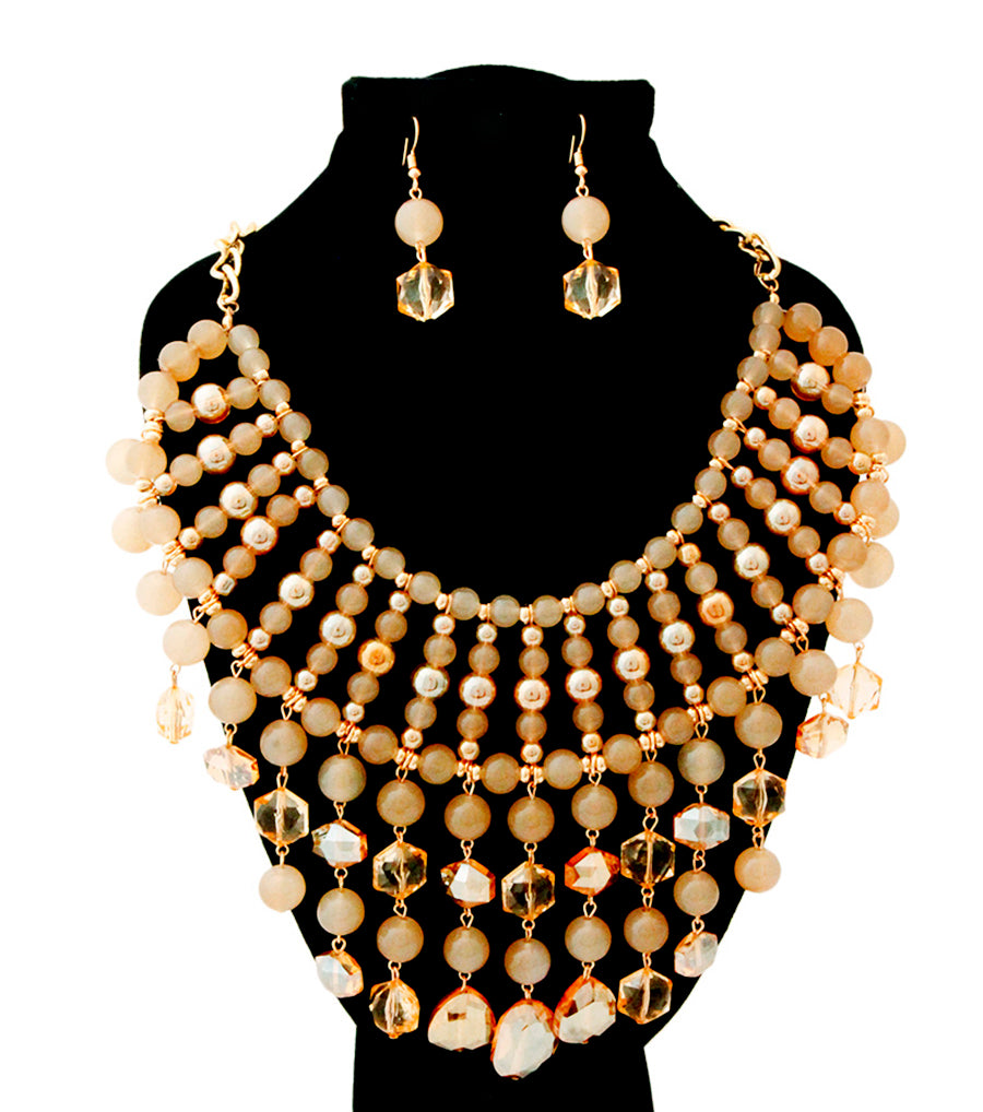 Heavy Rich Glass Bead Necklace Set