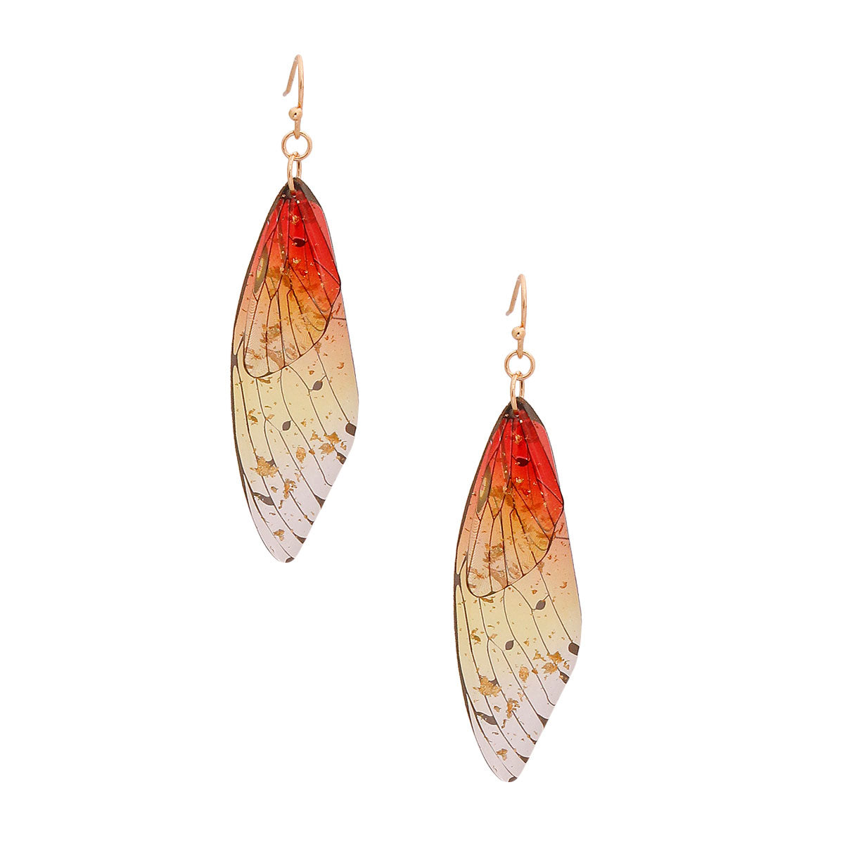 Yellow Butterfly Wing Earrings