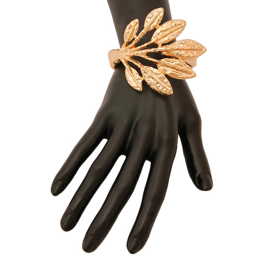 Chunky Gold Metal Leaf Cuff