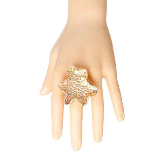 Textured Gold Metal Chunky Ring