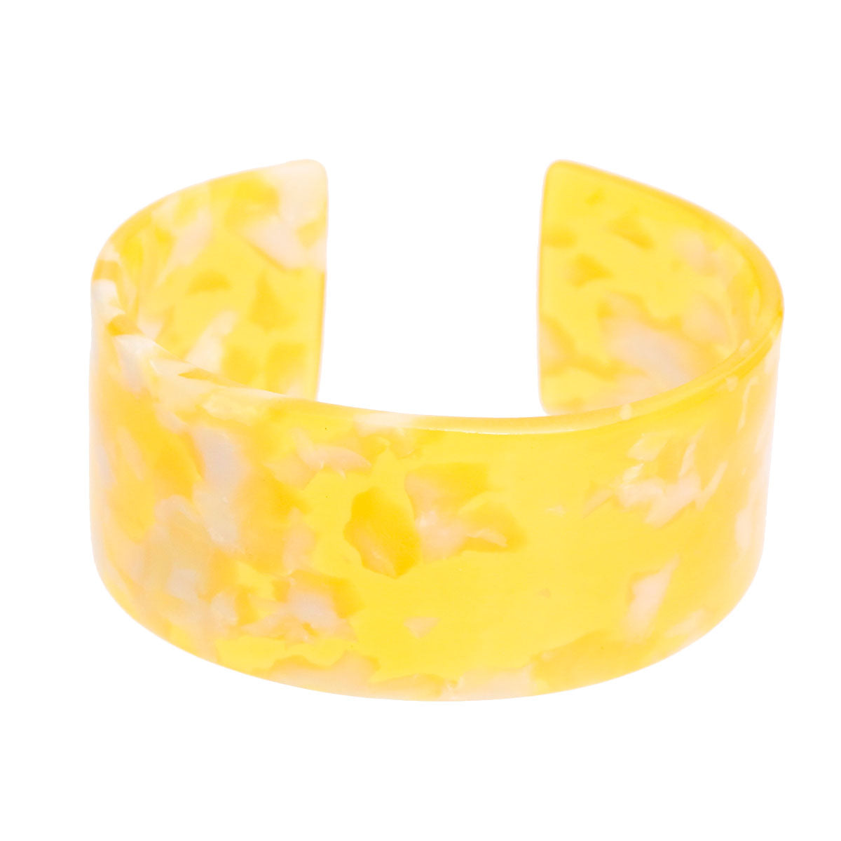 Yellow Marbled Resin Cuff