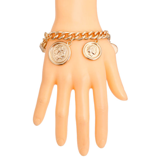 Gold Coin Charm Bracelet