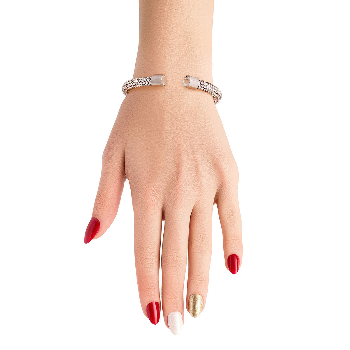 Silver Rhinestone Wrap Bangle