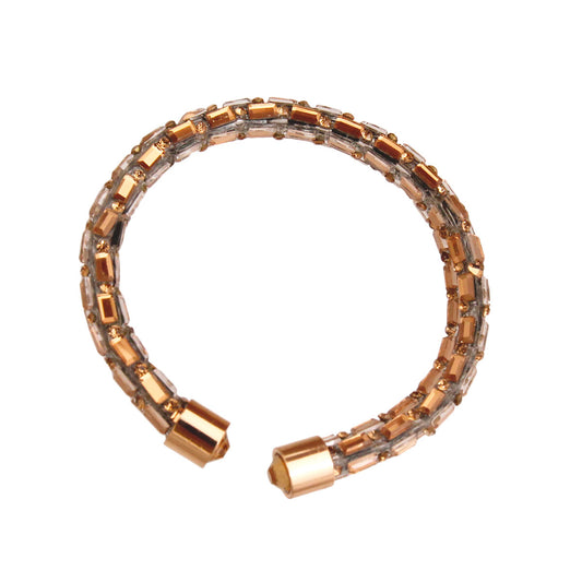 Gold Open Tube Bracelet