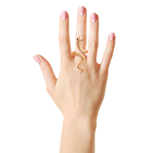 Textured Gold Wrap Snake Ring