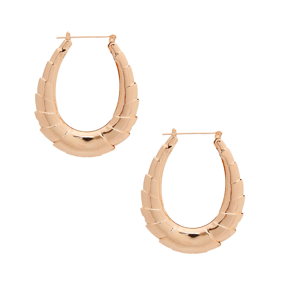 Gold Teardrop Graduated Bamboo Hoops