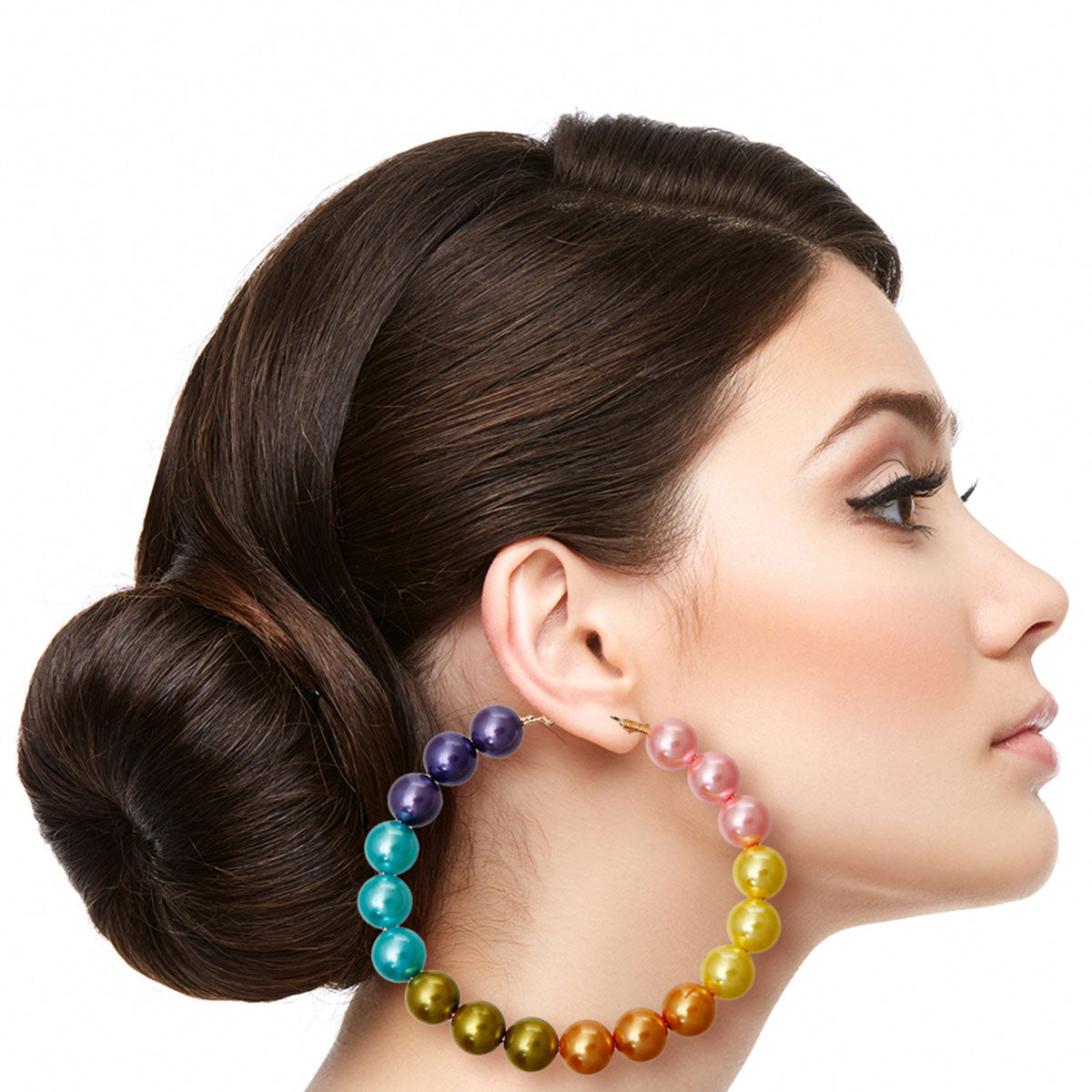 Multi Color Pearl Hoops