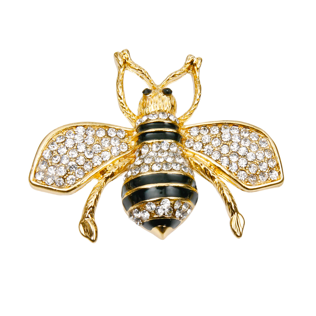 Designer Style Rhinestone Bee Brooch Pin