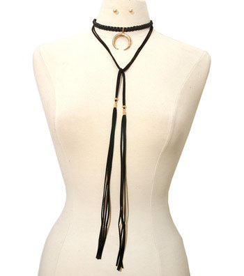 Suede Long Choker