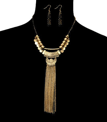 Tassel Metal Necklace Set