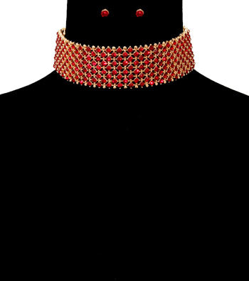 Stoned Metal Choker Set