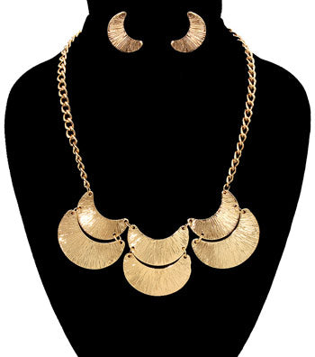 Textured Metal Necklace Set