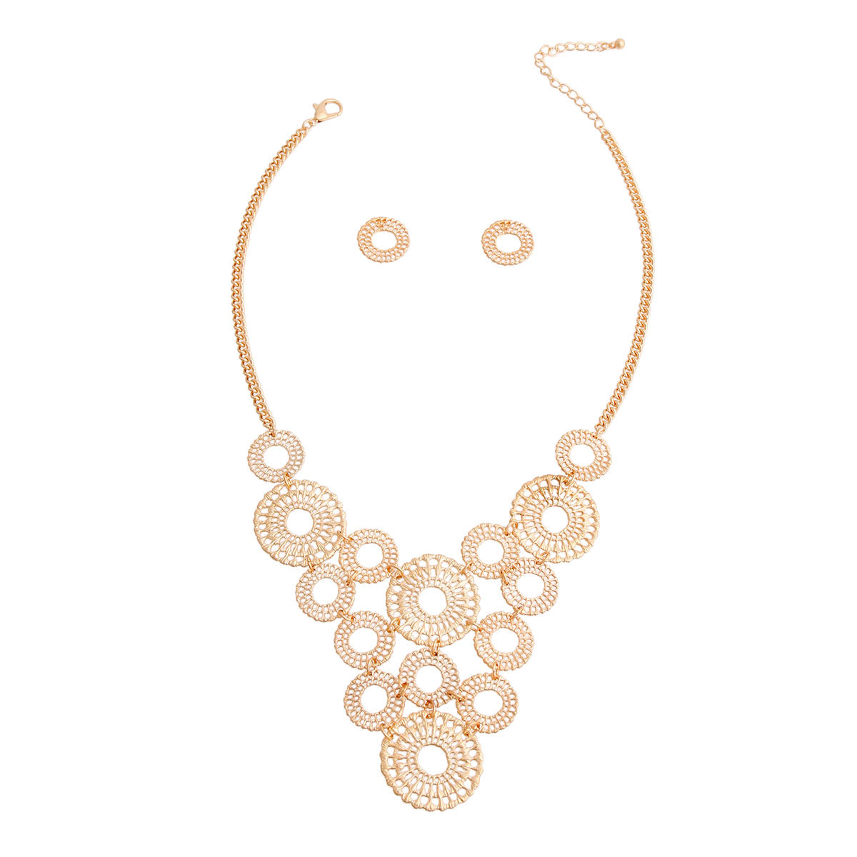 Gold Round Bib Necklace