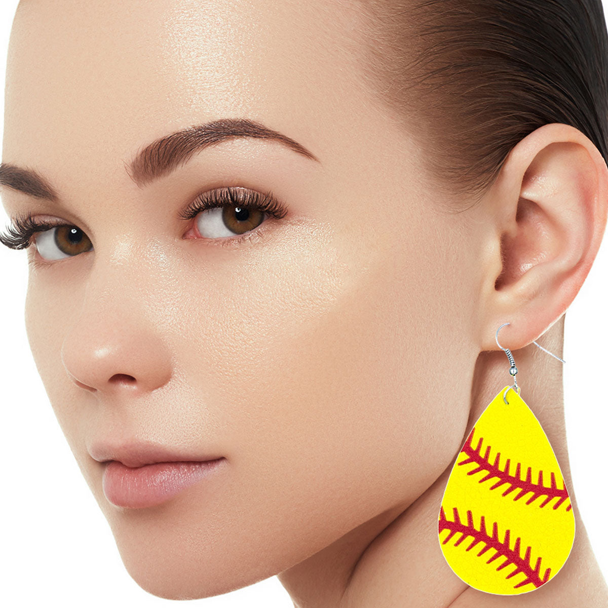 Softball Vegan Leather Earrings