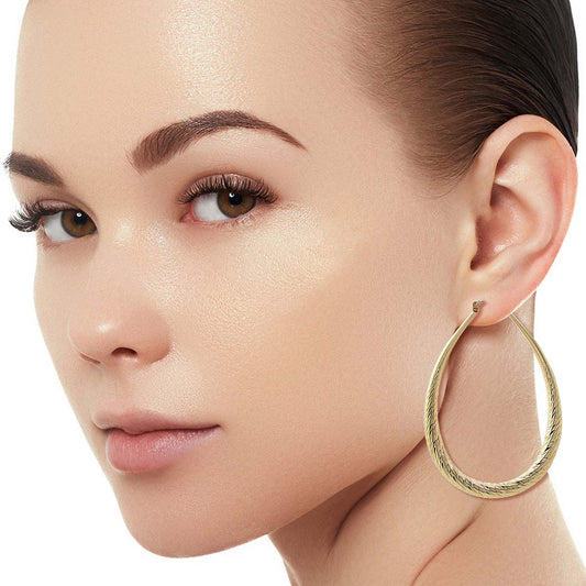 Gold Brass Teardrop Hoops