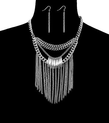 Metal Drop Necklace Set