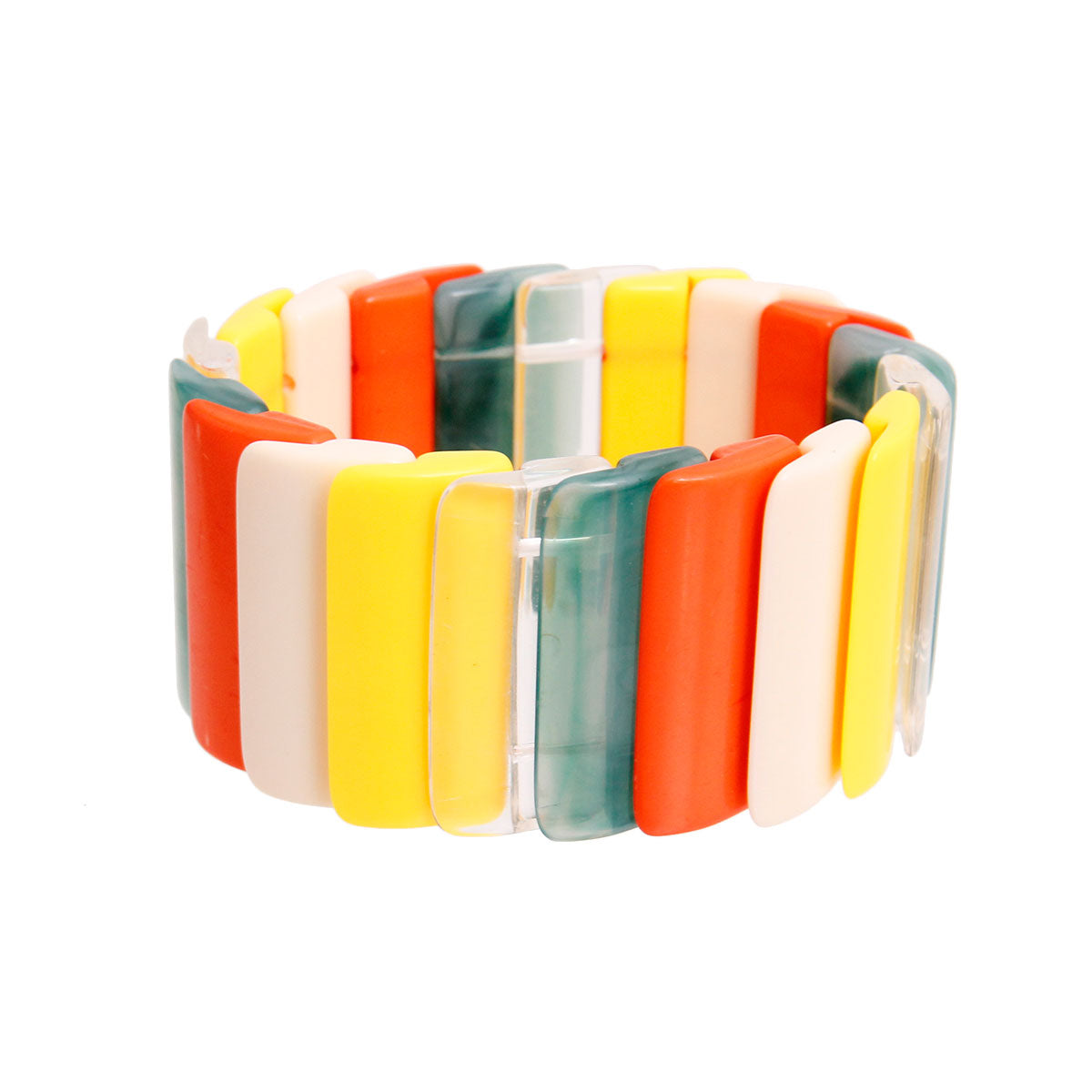 Yellow Multi Square Disc Bracelet