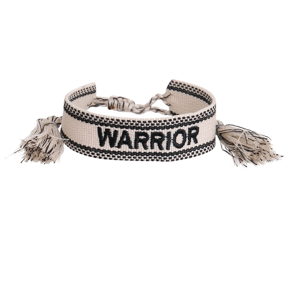 CD Inspired White WARRIOR Embroidered Bracelet