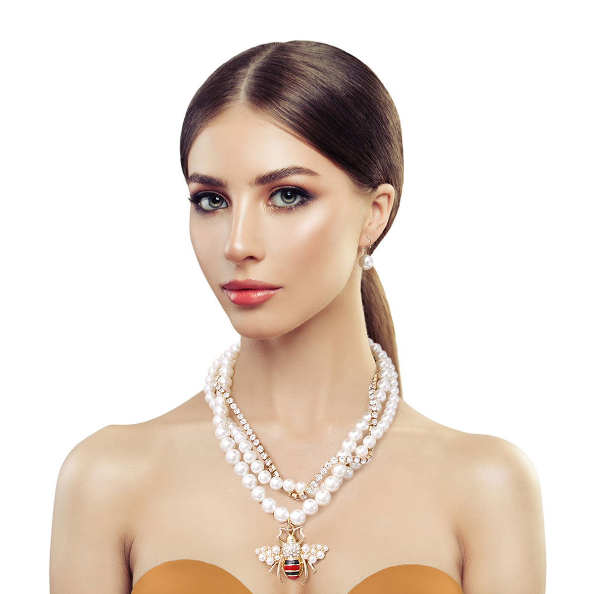 Designer Style Pearl Stone Necklace